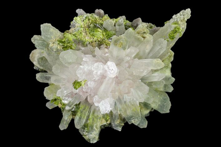 Lustrous Epidote with Quartz Crystals - Morocco #135863
